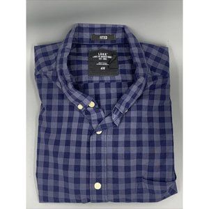L.O.G.G. Men's Button Up Shirt XL Fitted Cotton Blue Plaid GUC